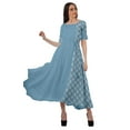 thumbnail image 2 of Moomaya Viscose Santoon Casual Printed Scoop Neckline Dress For Women Midi Dress, 2 of 5