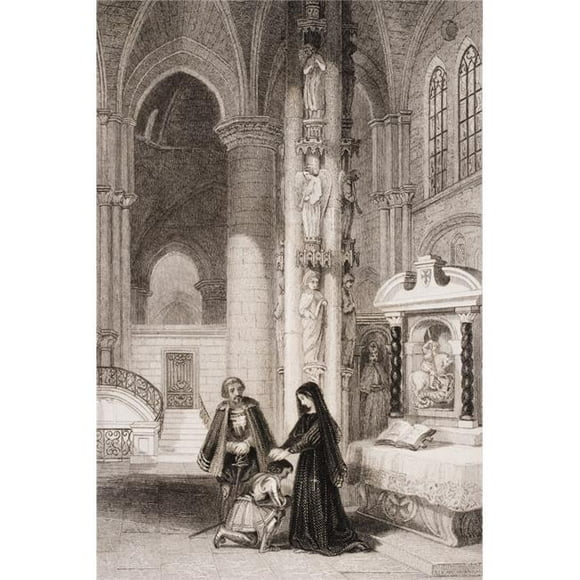 Affiche de la Cathédrale de Strasbourg Margaret d'Anjou 1429-1482 Reine du Roi Henri VI - Grand - 24 x 36