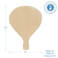 thumbnail image 3 of Unfinished Wooden Hot Air Balloon Cutout, 12", Pack of 5 Wooden Shapes for Crafts and Summer Decor and Crafting, by Woodpeckers, 3 of 6