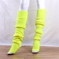 thumbnail image 4 of Extra-Long Knit Leg Warmers | Thick Yoga Socks for Pilates, Cold Weather & Home Comfort Under 5$, Hontri 31.5 Inch Length Leg Knit Over The Knee Extra , Yellow, One Size, 4 of 5