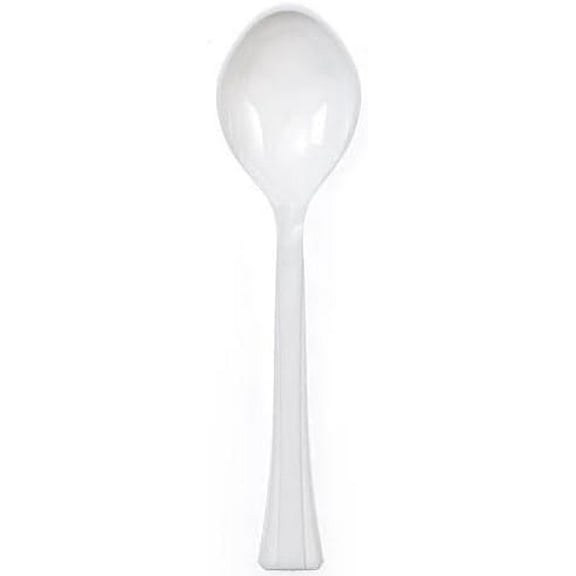 10.5 inch White Salad Plastic Serving Spoon – Durable Disposable Utensil for Buffet, Salads, Catering, Parties, Events, BBQs & Food Service (3)