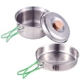 thumbnail image 1 of Batterie de Cuisine de Camping Pliable en Acier Inoxydable pour 1-2 Personnes Casserole, 1 of 8