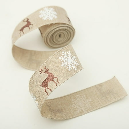 Christmas Decorations Deals! Abcnature Christmas Print Ribbon 5CM Wide