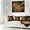thumbnail image 3 of Designart Dark Orange Symmetrical Flower - Abstract Throw Pillow - 16x16, 3 of 5