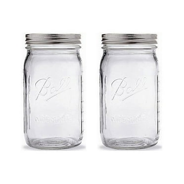 Quart Jar With Silver Lid, Wide Mouth, Set Of 2, Ball Quart Jar With Silver Lid, Wide Mouth, Set Of 2 By Ball