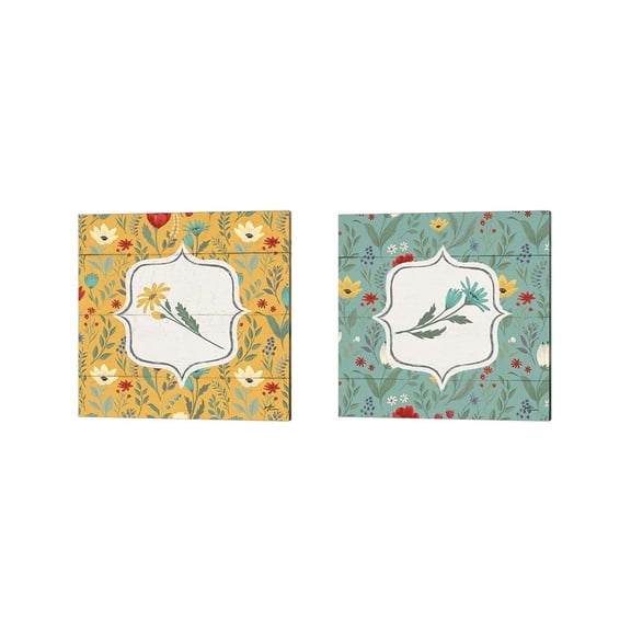Metaverse Janelle Penner 'Blooming Thoughts Flower' Canvas Art (Set of 2)