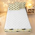 thumbnail image 4 of Erosebridal Cute Bug Bee Zipper Queen Comforter Set with Fitted Sheet and 2 Pillowcases,Cartoon Line Art Zipper Bedding Set,Beige Black,Reversible,4pcs, 4 of 8