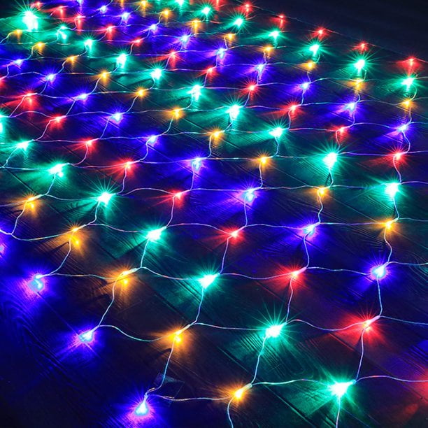 Led Net Lights Net Mesh 1.5mX1.5m 96 LEDs Fairy String LED Lights for Wedding Home Garden Xmas Party Valentine Christmas Decor,Colorful