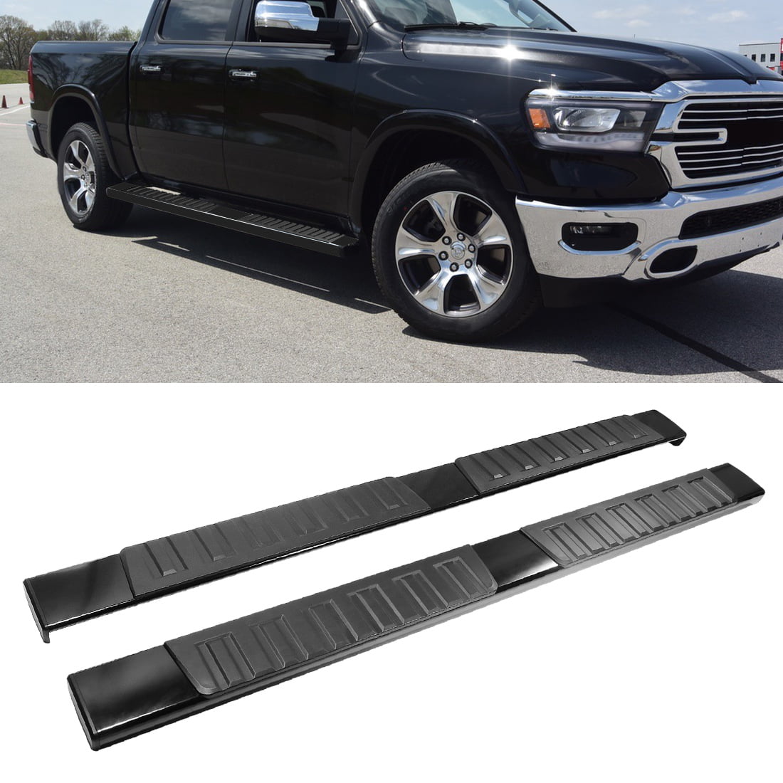 Fits 09-18 Dodge Ram Crew Cab 5" Oval Chrome Side Step Nerf Bars Running Boards 