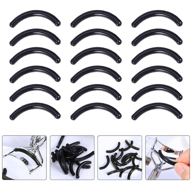 Minkissy 180Pcs Professional Eyelash Curler Pads Black Silicone Refill for Safe Makeup Application