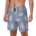 thumbnail image 2 of Uemuo Cute Fat Cat Pattern Mens Swim Trunks Quick Dry Board Shorts with Mesh Lining, Stretch Beach Shorts Quick Dry No-Chafing Board Shorts-Small, 2 of 9