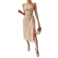 thumbnail image 2 of Women Summer One Shoulder Long Dress Slim Sleeveless Bodycon Party Cocktail Maxi Dresses Color S, 2 of 9