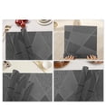 thumbnail image 5 of Unique Bargains 4Pcs Blocks Pattern PET Heat Resistant Washable Placemats Black, 5 of 6