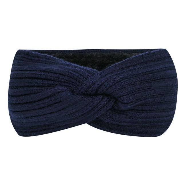 Moda mantener caliente invierno plegable sólido mujeres punto señoras gruesas diademas diadema Fridja nalpqowj27359