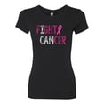thumbnail image 2 of Fight Cancer Ribbon Womens Slim Fit Junior Tee, Black, Small, 2 of 3