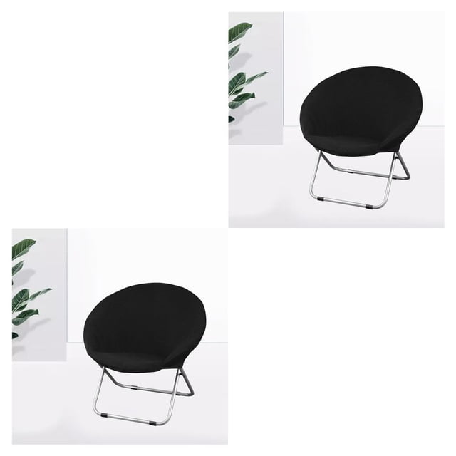 Inteprter Funda para silla con platillo de tela jacquard, funda extraíble para silla con diseño de luna 2piezas negro