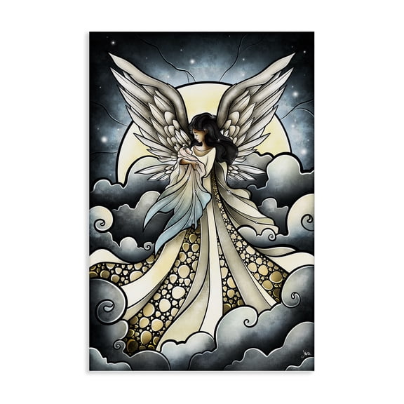 Stupell Industries Classic Angel & Baby in Clouds Spiritual Painting Wrapped Canvas Canvas Art Print Wall Art, 16 x 24