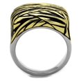 thumbnail image 3 of Luxe Jewelry Designs Men's Two Tone Gold IP Stainless Steel Ring with Black Jet Epoxy - Size 11, 3 of 4