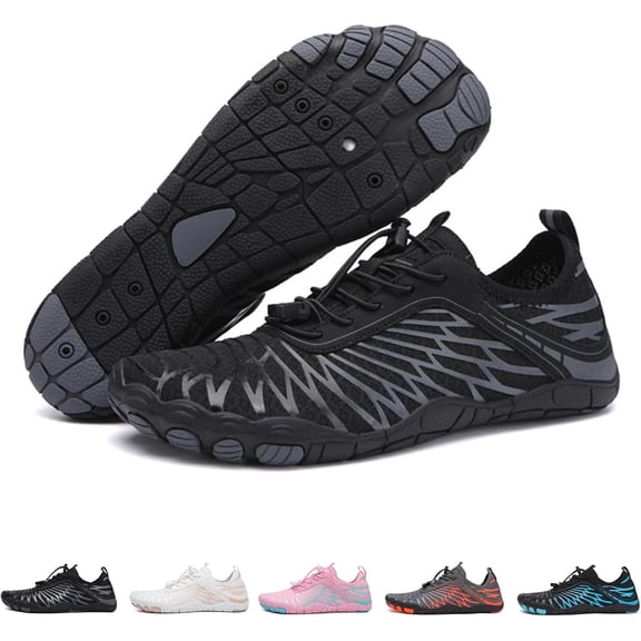 Barefoot Shoes for Women Men - Wide Toe Box Hiking Minimalist Trail Running Shoes - Non-Slip Breathable Water Aqua Shoes for Beach Swim Surf - Lightweight Fast Drainage Casual Walking Sneakers