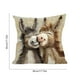 thumbnail image 3 of Funda de Cojín Decorativa con Bordado de Dos Burros | Funda de Cojín de 45 X 45 X 1 Cm (18 Pulgadas) de Pelo Corto para Sofá o Dormitorio | Color Marrón | Material Suave | Tamaño: 45 X 45 X 1 Cm | In, 3 of 6