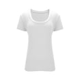 thumbnail image 5 of Weikingp Tight Fitting Shirts For Women，Scrub Undershirt Short Sleeve Going Out Tops Basic Tees For Women Trendy Crop Tops Short Sleeve Tight Shirts For Women Crew Neck White 2XL, 5 of 9