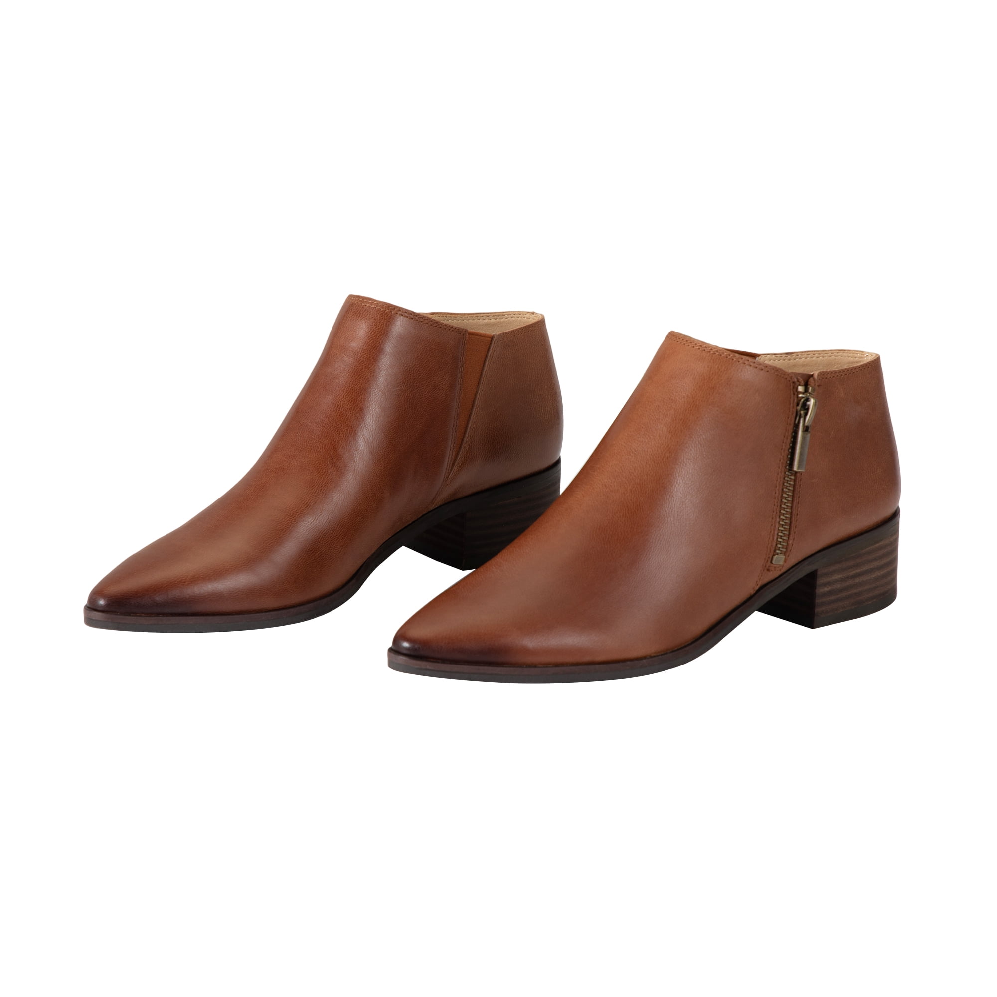 Lowestbest Women's Fashionable Leather Shoes, Comfortable Single Shoes with Zipper, Brown Size 7 Lowestbest Women's Fashionable Leather Shoes, Comfortable Single Shoes with Zipper, Brown Size 7