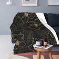 thumbnail image 4 of LNWH Golden Line Floral Texture Pattern Throw Blanket, Flannel Sofa Blankets for All Seasons, 50"x40", 4 of 8