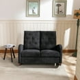 thumbnail image 3 of Bellemave Fashion Double Rocking Sofa with High Backrest and Pocket, Rocker Chair with Spacious Wing-back and Padded Seat for Living Room, Bedroom, Nursery(Black), 3 of 8