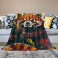 thumbnail image 2 of Chilfamy  Red Panda Blanket Soft Warm Cute Animal Throw Blankets Lightweight Cozy Throws Pandas Gifts for Adult &amp; Kids Bed Throws for Living Room Bedding Couch Decor  White, 2 of 6