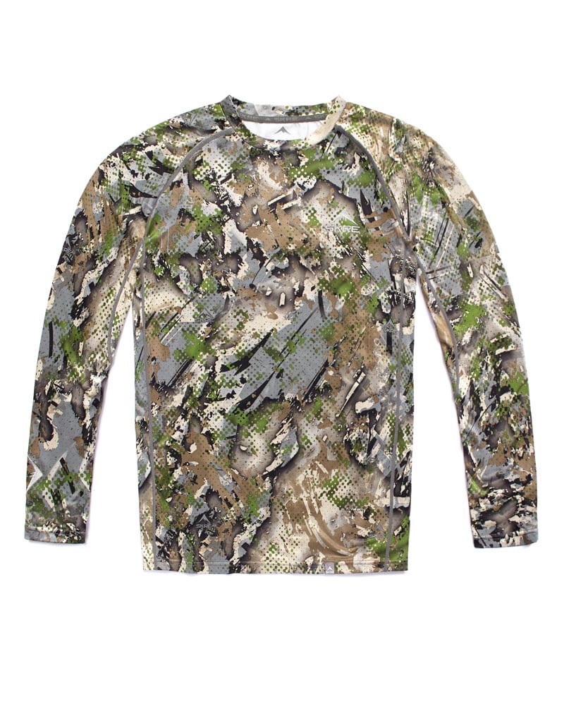 SKRE Camo Wasatch Crew Top Long Sleeve Shirt Summit M