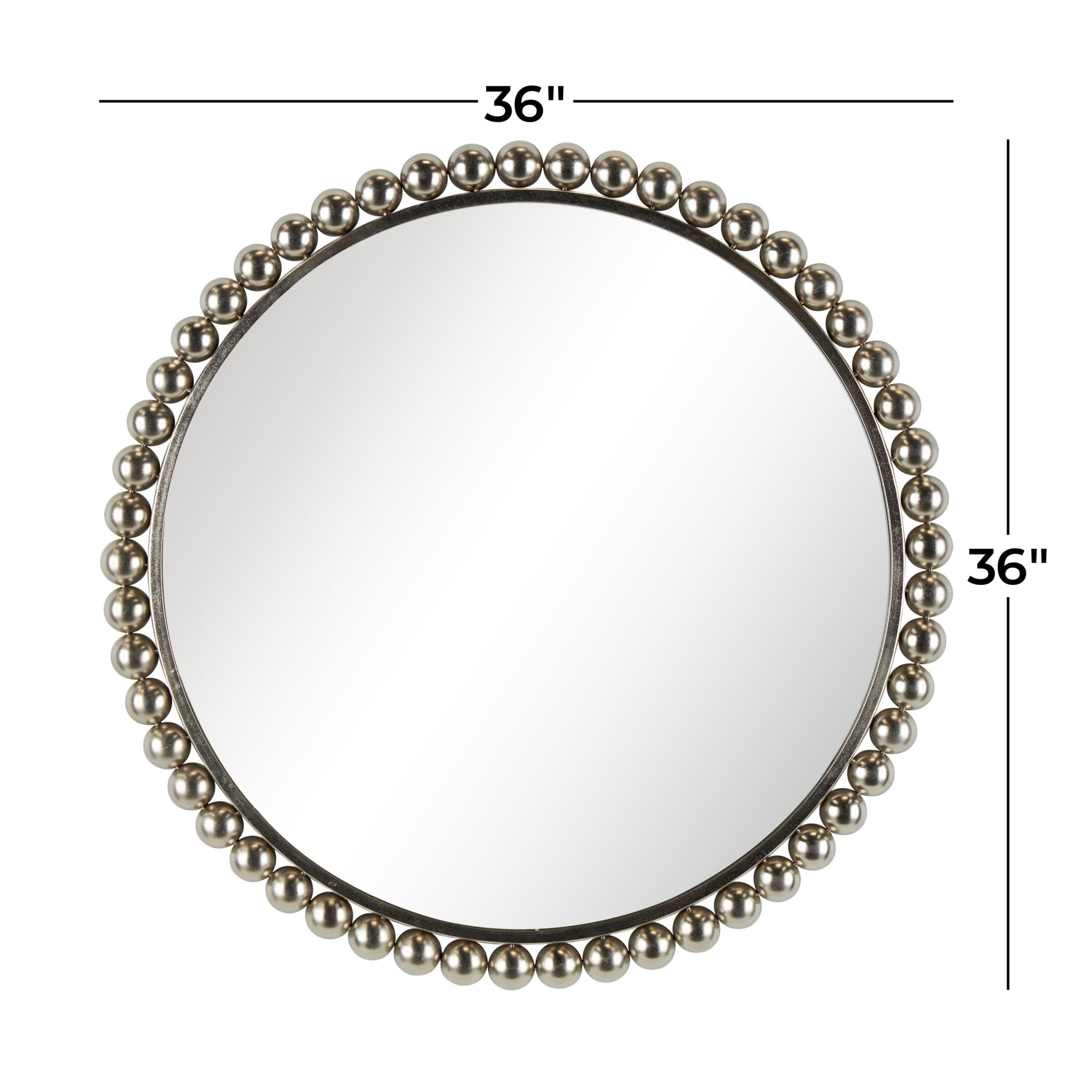 CosmoLiving by Cosmopolitan 36" x 36" Silver Beaded Wall Mirror