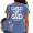 A-Blue, variant on UNISHE Womens "Child of God" Print T-Shirts Psalm 23 Graphic Tees Vintage Washed Christian Short Sleeve Streetwear Tops Gray, M