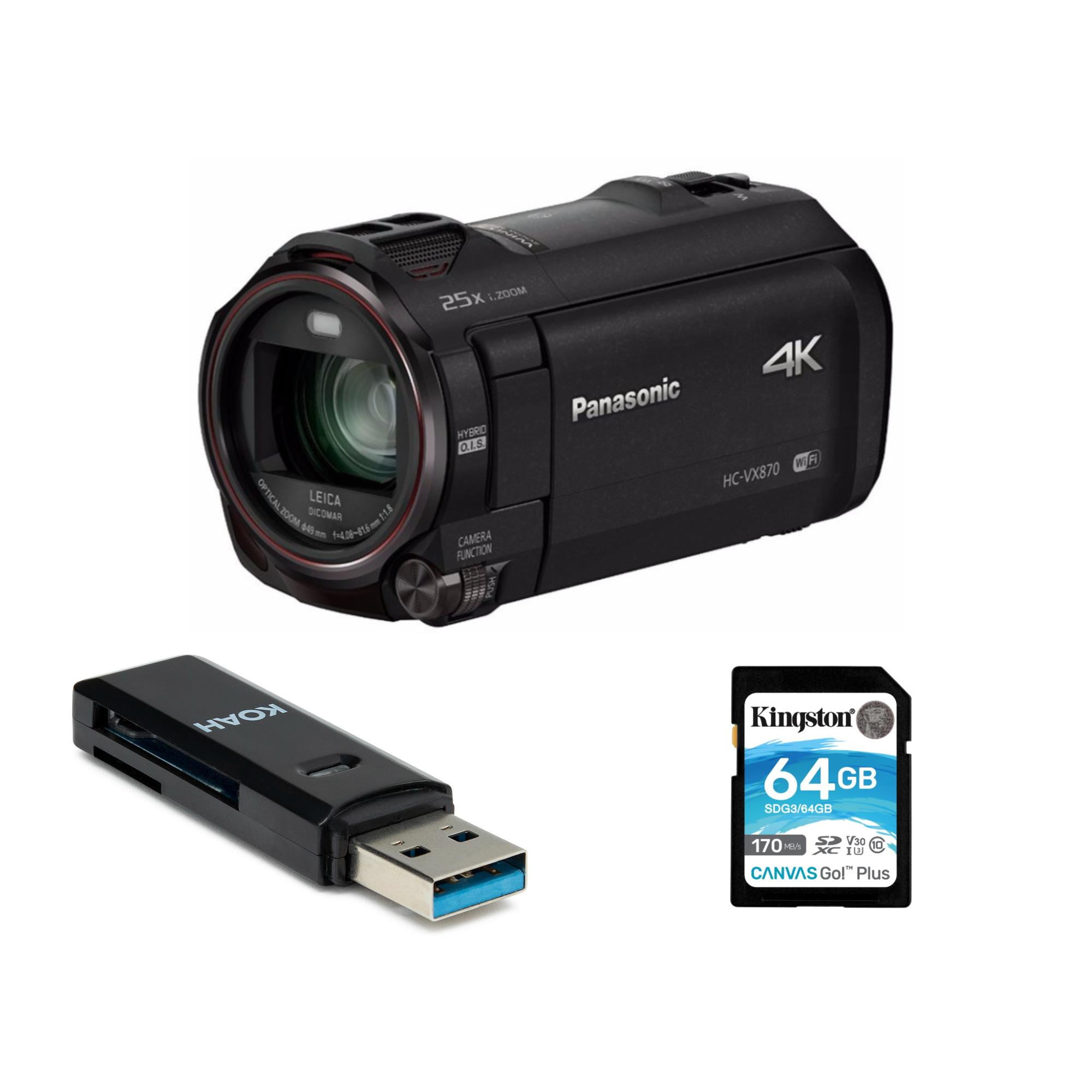 Panasonic HcVX870 4K Ultra HD Camcorder With 64GB SD and Memory Card