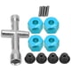 thumbnail image 2 of Adaptador de cubo hexagonal de rueda de 12 mm Juego de llaves cruzadas de tuercas de seguridad de brida M4 de 9 mm de espesor para coche RC 1/10 Azul, 2 of 10
