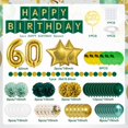thumbnail image 4 of YANSION Green Gold 60th Birthday Party Decorations Men Women Dark Green Gold Balloons Garland Kit Tissue Pom Poms Flowers Happy Birthday Banner Metallic Confetti Balloons for 60th Birthday Supplies, 4 of 7