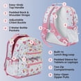 thumbnail image 5 of Bentgo Kids Print Backpack - Lightweight 14” Backpack for School, Travel & Daycare, Ideal for Ages 4+, Durable & Water-Resistant, Roomy Interior, & Loop for Lunch Bag (Blooming Floral), 5 of 7