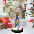 thumbnail image 4 of Mini Christmas tree glass cover ornament, multicolor LED light decoration battery powered, transparent glass desktop display, for holiday home and office decor, 4 of 6
