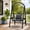 Black, variant on Pamapic Black Porch Swing with Stand, 350 LBS Capacity Adult Outdoor Swing Chair, Heavy-Duty Metal Frame with Dual Side Trays, Adjustable Chains and Zippered Removable Cushion for Balcony, Backyard a