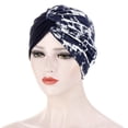 thumbnail image 2 of SPRING PARK Women Fashion Splicing Design Cotton Turban Muslim Women Headwear Cap Knot Hat Head Wrap, 2 of 3