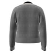 thumbnail image 2 of Suéter George para Mujer, con Cuello V, Contraste de Color en Cuello, Tela Rib Gris Talla EG, 2 of 4