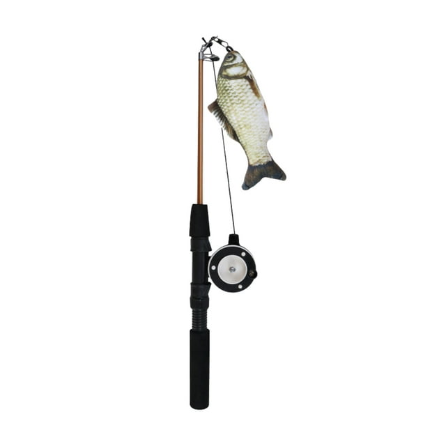 relayinert Healthy And Hygienic Cat Fishing Rod Toy For Interactive Fun Fish Shaped Fishing Rod Cat Toy Easy grass carp