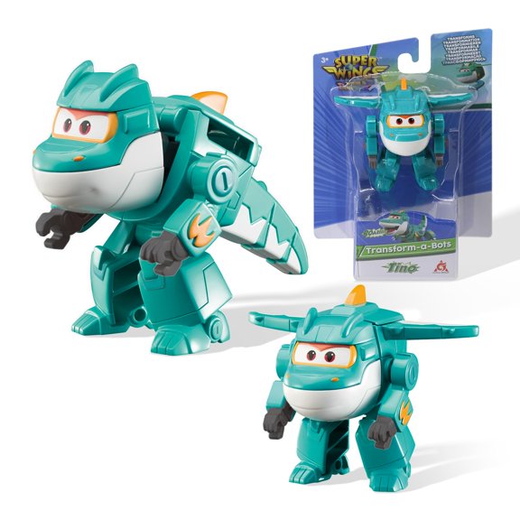 Super Wings Transformer Toys 2 en Tino Robot Transformer Figuras de acción Modo 2 en 1 Robot Transformer Toys para niños niñas 4-6 6-8 Divertidos juguetes de avión para niños pequeños Niños de 3 4 5 6