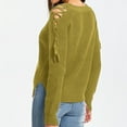 thumbnail image 7 of YueHuiYing Womens Sweaters Casual V Neck Long Sleeve Pullover Sweaters Twsit Knot Knit Cropped Jumper Tops, 7 of 7