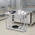 thumbnail image 4 of Single Bowl Kitchen Sink Fits Laundry Room Bathroom Stainless Steel Durable, 4 of 14