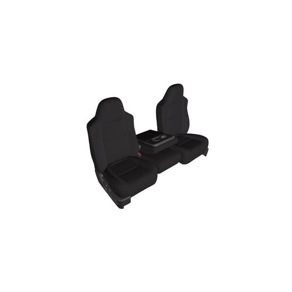 F58 2002-2010 Ford F250-F550 XLT Super Duty Front 40/20/40 Split Bench Seat with Molded Headrests and Opening Center Console in Black Twill