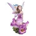 thumbnail image 5 of Whimsical Fantasy Fuchsia Pink Flower Fairy With Blue Butterfly Figurine, 5 of 9