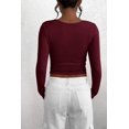 thumbnail image 2 of Remera PRETTYGARDEN 2025 Otoño Manga Larga Henley Rojo Vino M, 2 of 9