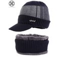 thumbnail image 2 of Luxtrada 2pcs/set Women Men Outdoor Newsboy Hat Winter Warm Thick Knit Beanie Cap Fleece Lined Skull Ski Cap & Winter Scarf, 2 of 9