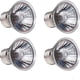 thumbnail image 1 of Paquete de 4 bombillas halógenas UVB + UVA de 25 W (juego de 4) - Lámpara de espectro completo de 110 V para reptiles, lagartos, lámpara de calor UV, foco para acuarios de tortugas, reptiles acuáticos, 1 of 5
