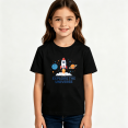 thumbnail image 2 of Girls Graphic Tees Rocket Space Universe Kids T Shirt Explore 100% Cotton Short Sleeve Soft Tops 4-13Y, 2 of 5